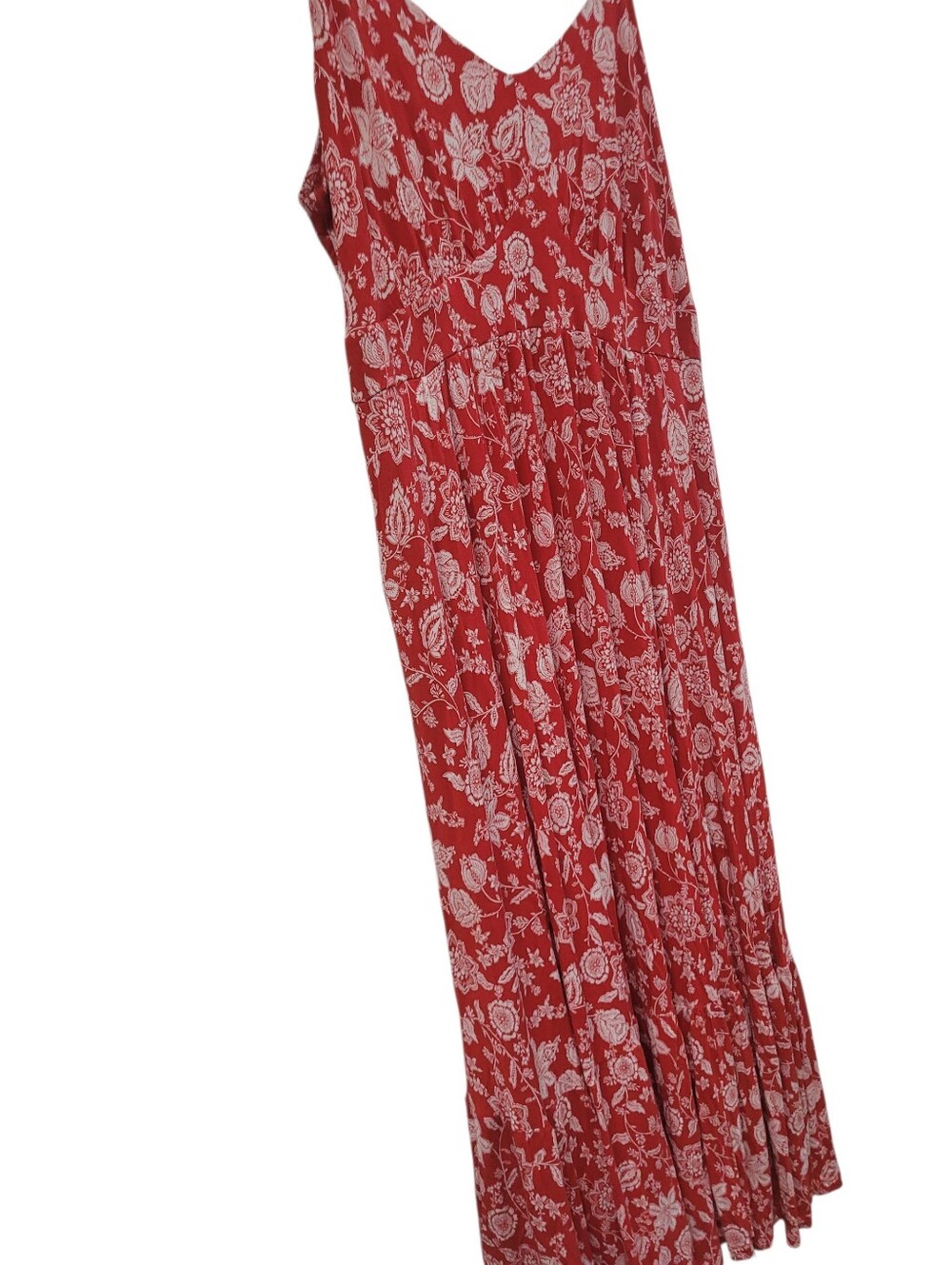 NWOT Torrid 3 Red Floral Maxi Dress with Spaghetti Straps Adjustable Size 3X - Picture 5 of 6